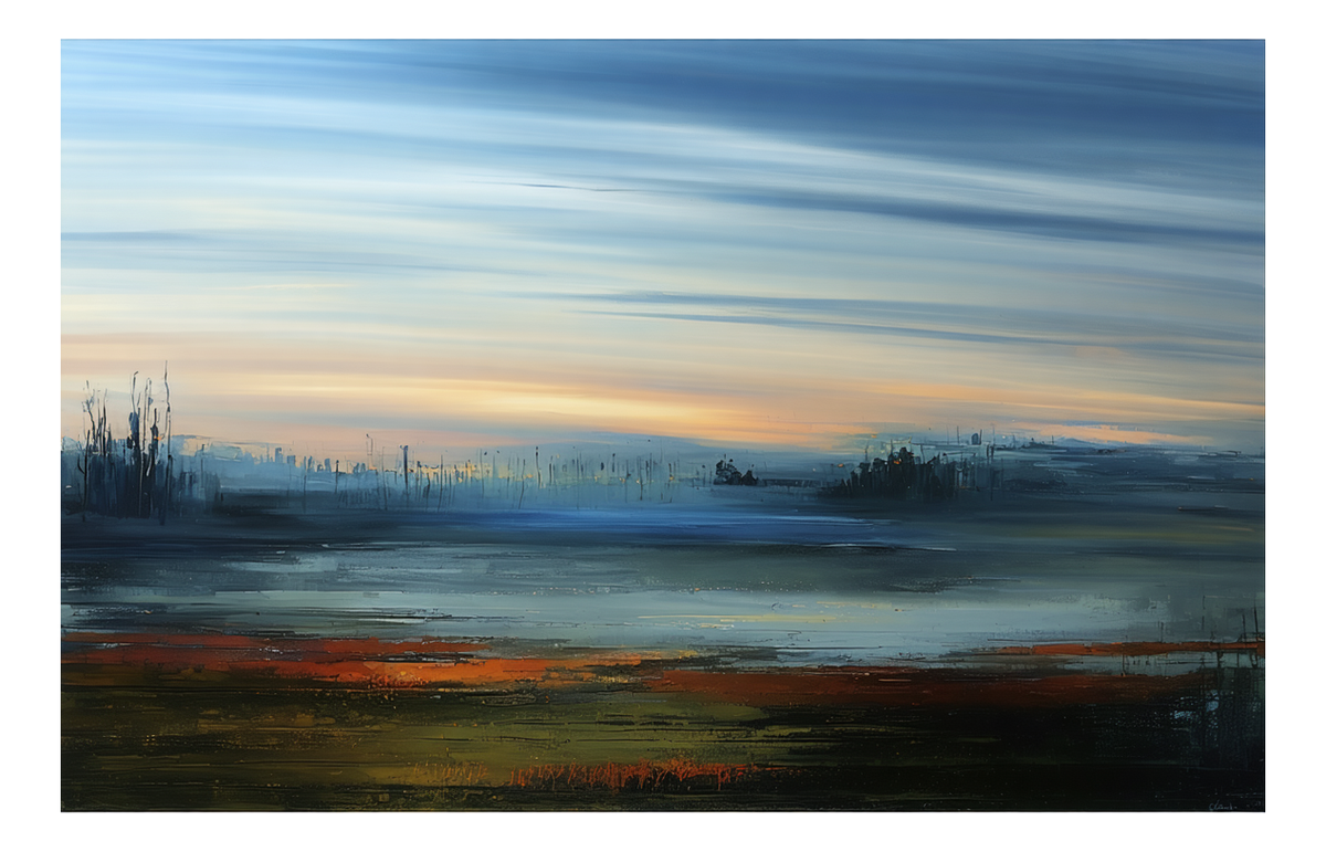 Bog at Dusk — watercolour-style Irish landscape print